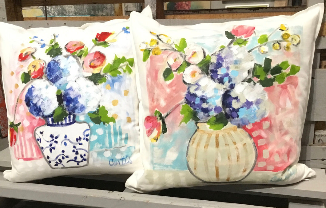 Floral Painted Pillows
