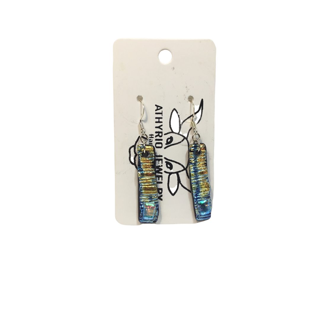 Fused Glass Dangle Earrings