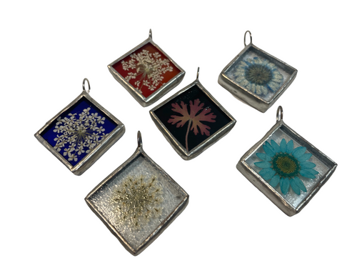 Flower Pendant - Small Square