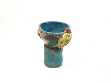Kissing Frog goblet Blue/Yellow/Green