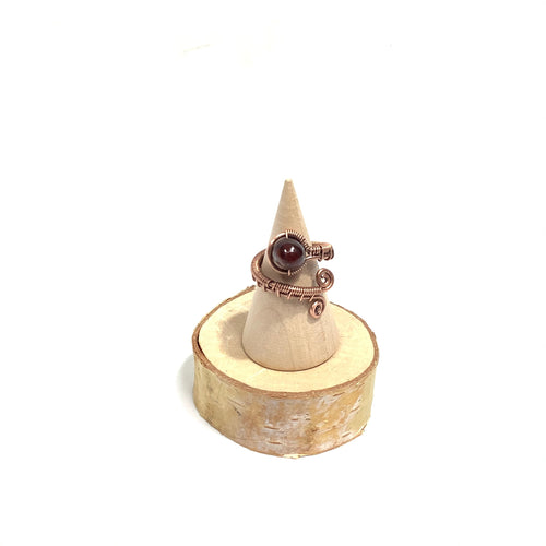 Copper Ring with Purple Gemstone
