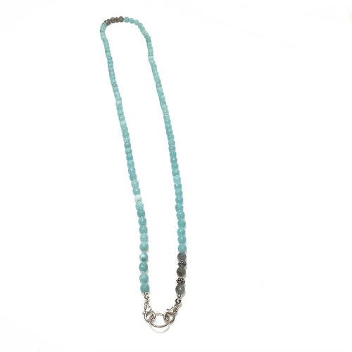 Necklace made of Sterling Silver and Amazonite Beads
