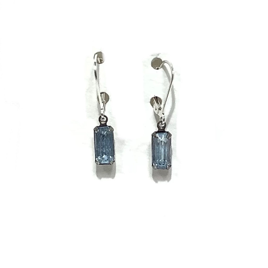Earrings - Vintage Crystal Beads on Sterling Silver wire