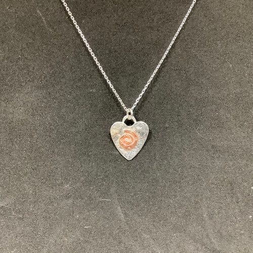 Heart pendant, Copper and Sterling