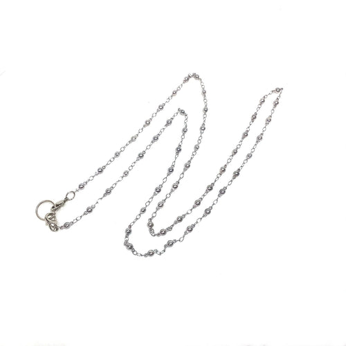 Necklace - Small beaded silver tone Chain