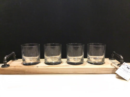 Ambrosia Maple Whiskey Flight with Four Glasses