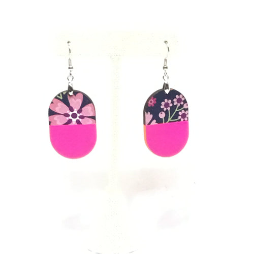 Flower Oval Earrings