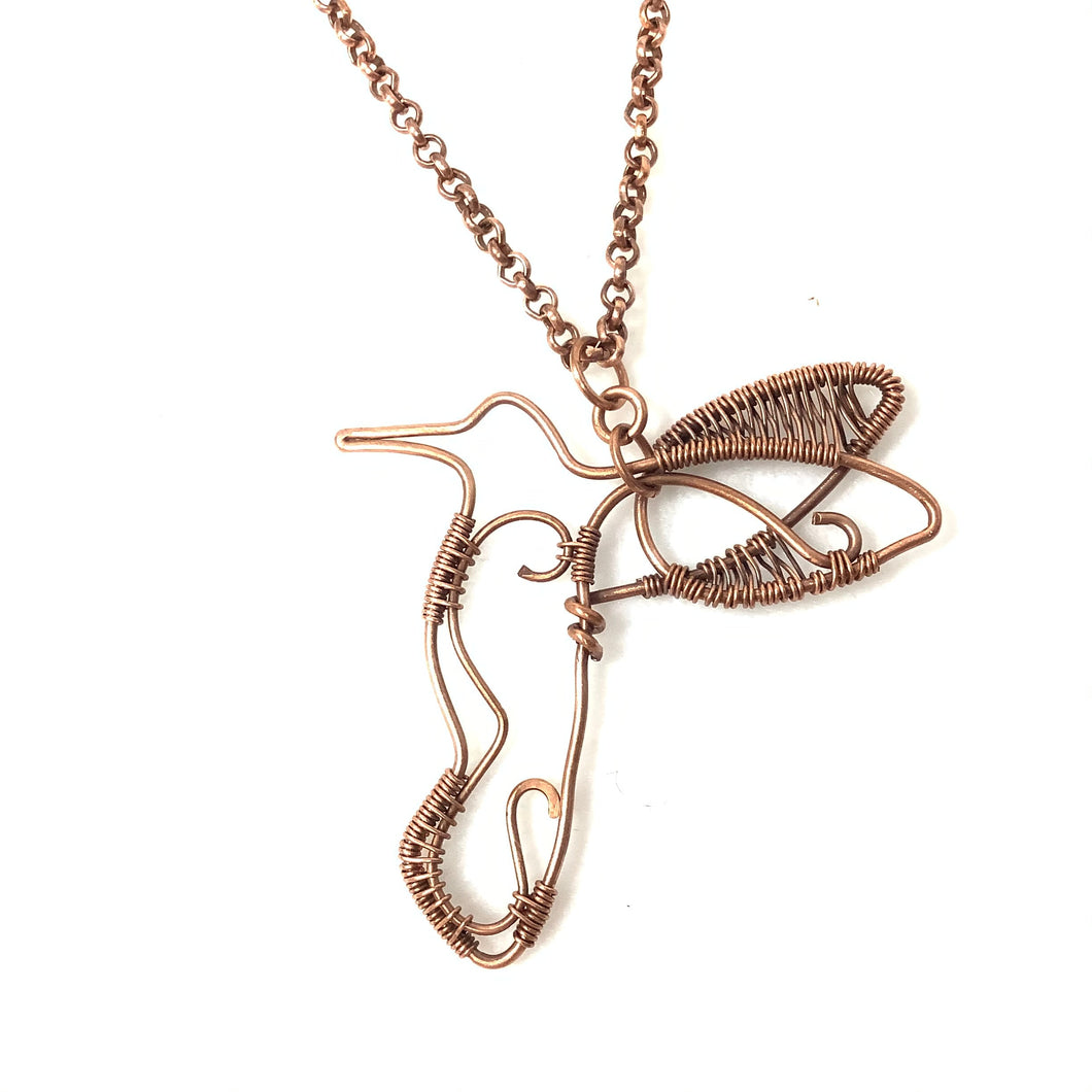 Humming Bird Copper Necklace