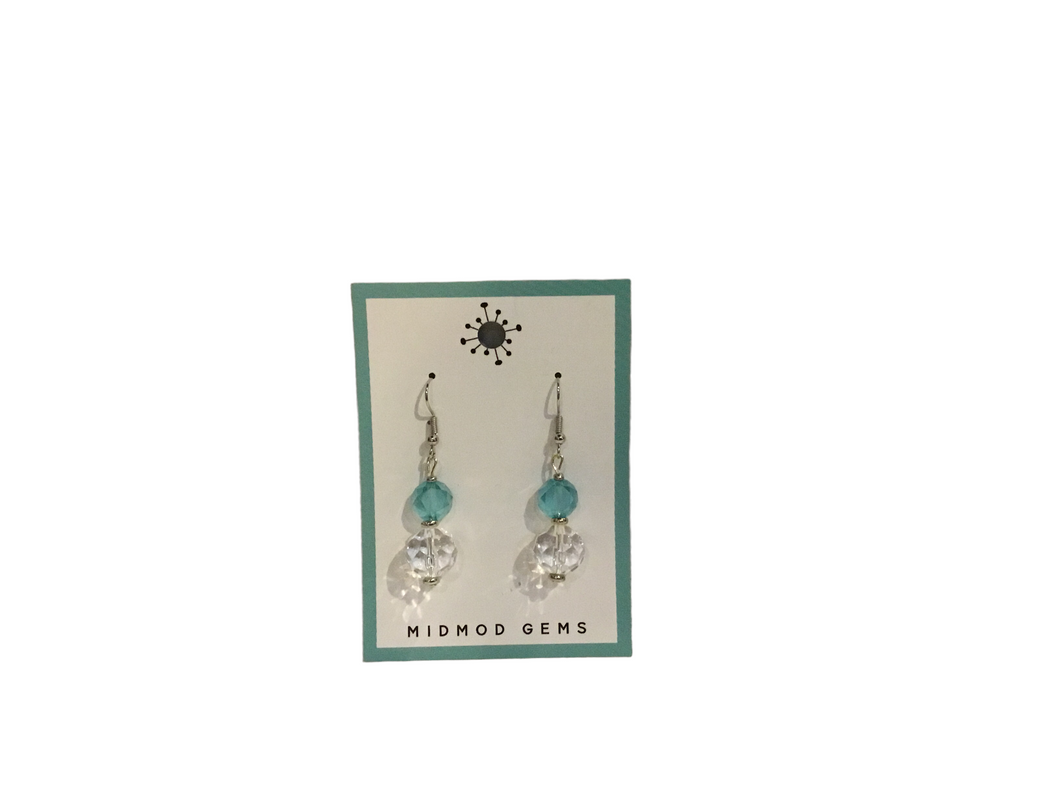 Blue/Clear dangles Earrings