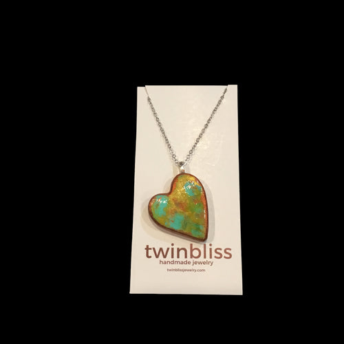 Earth & Sky Necklace - Large Abstract Heart