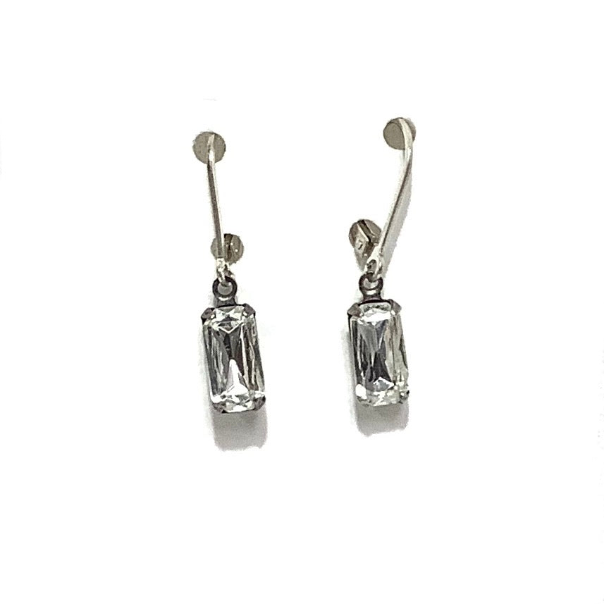 Earrings - Vintage Crystal Beads on Sterling Silver wire