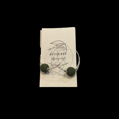 Hoop Diffuser Earrings - Lava 1 bead w/ Accents