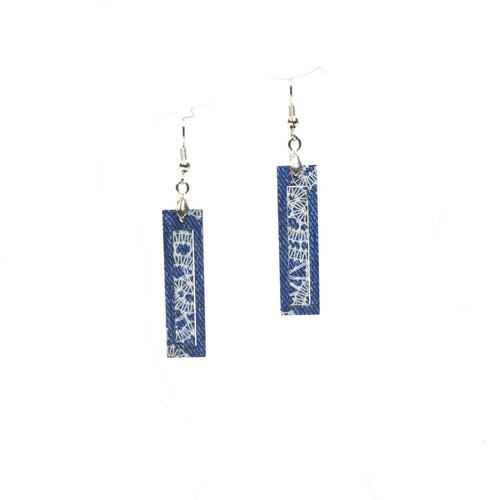 Denim/ Lace Long Earring
