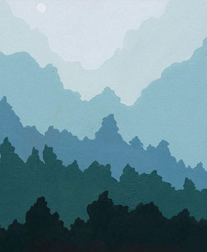 Misty Mountain Moon Print
