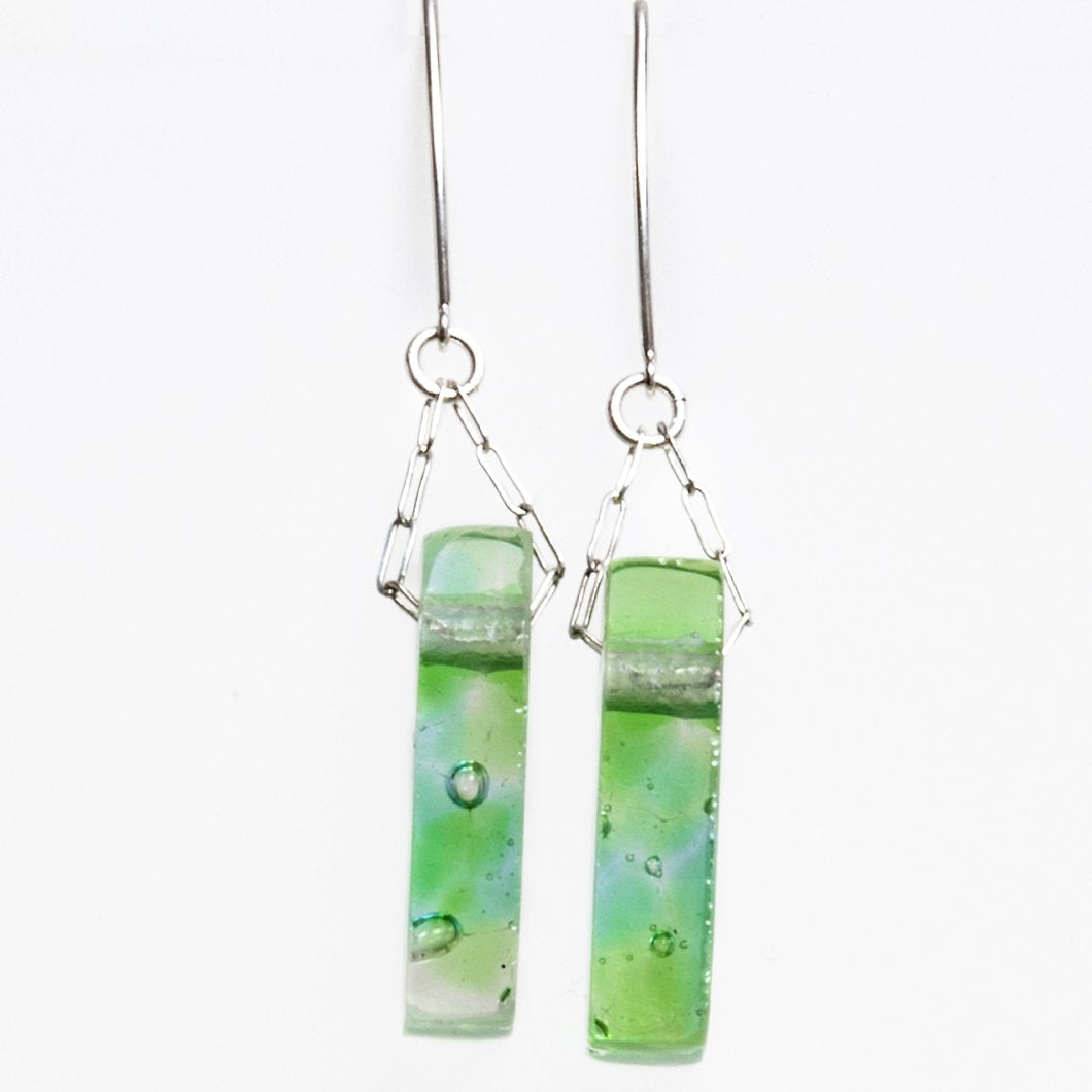 Mosaic Stiletto Sterling Silver Earrings