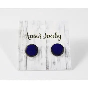 Navy Blue Enameled studs