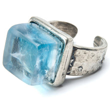Mosaic cube ring silver finish
