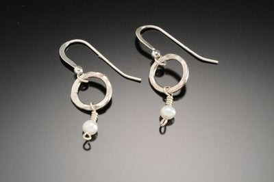 Hoop with Drop Pearl Earrings