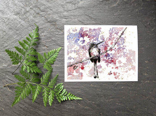 Bird with Purple and Pink Lace Greeting Card