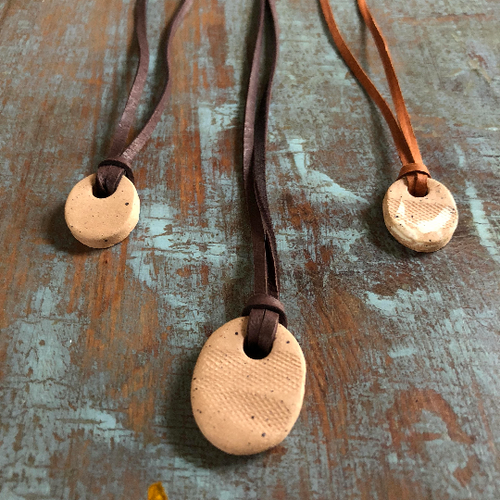 Clay Diffuser Necklace - Leather