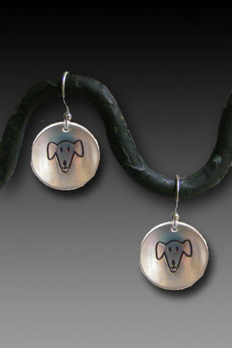 Dog Face earrings - sterling silver