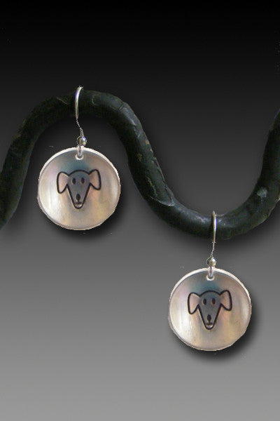 Dog Face earrings - sterling silver