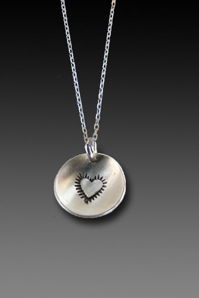 Heart charm necklace - sterling silver