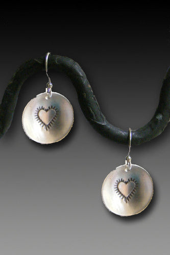 Heart earrings - sterling silver