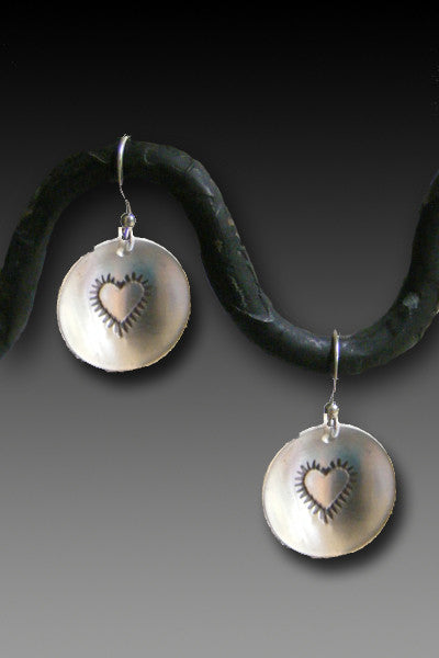 Heart earrings - sterling silver