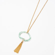 Long Metal Tassel Open Wave Gold Necklace
