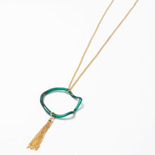 Long Metal Tassel Open Wave Gold Necklace