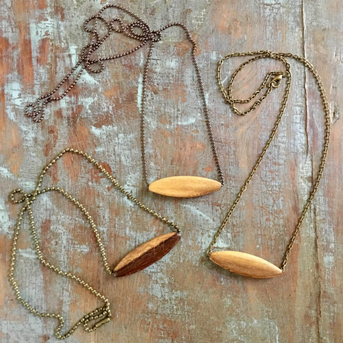 Wood Diffuser Necklace - Oblong